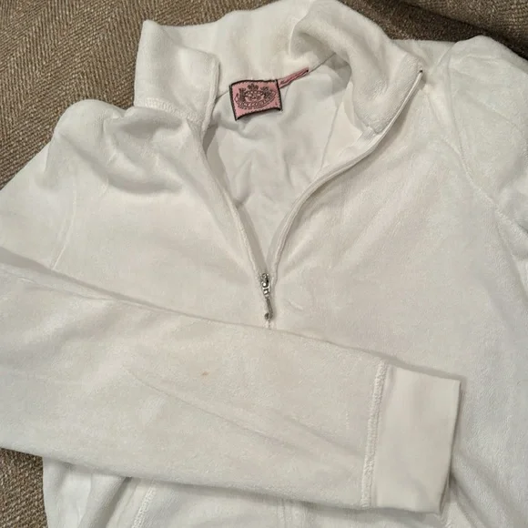 Juicy Couture White Long Sleeve Velour Track Jacket - Picture 7 of 7